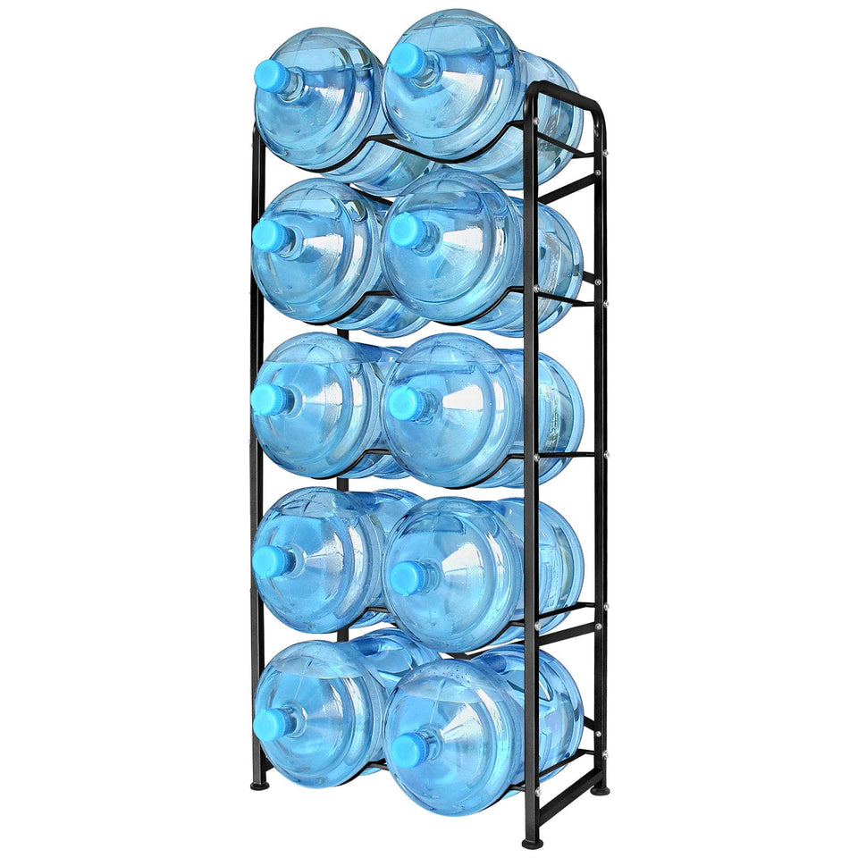 Ationgle 5-gallon water bottle rack top view shows space-saving stability