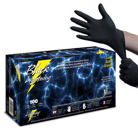 Atlantic Safety Products Black Lightning nitrile exam gloves for precise procedures