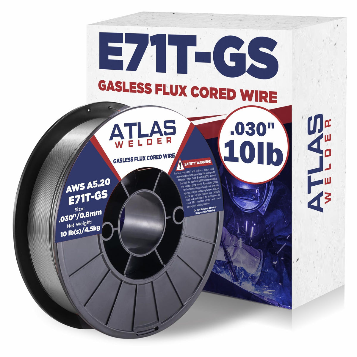 ATLAS WELDER flux core wire arc performance for gasless outdoor welding