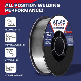 Wind-stable arc with ATLAS WELDER flux core wire for outdoor use