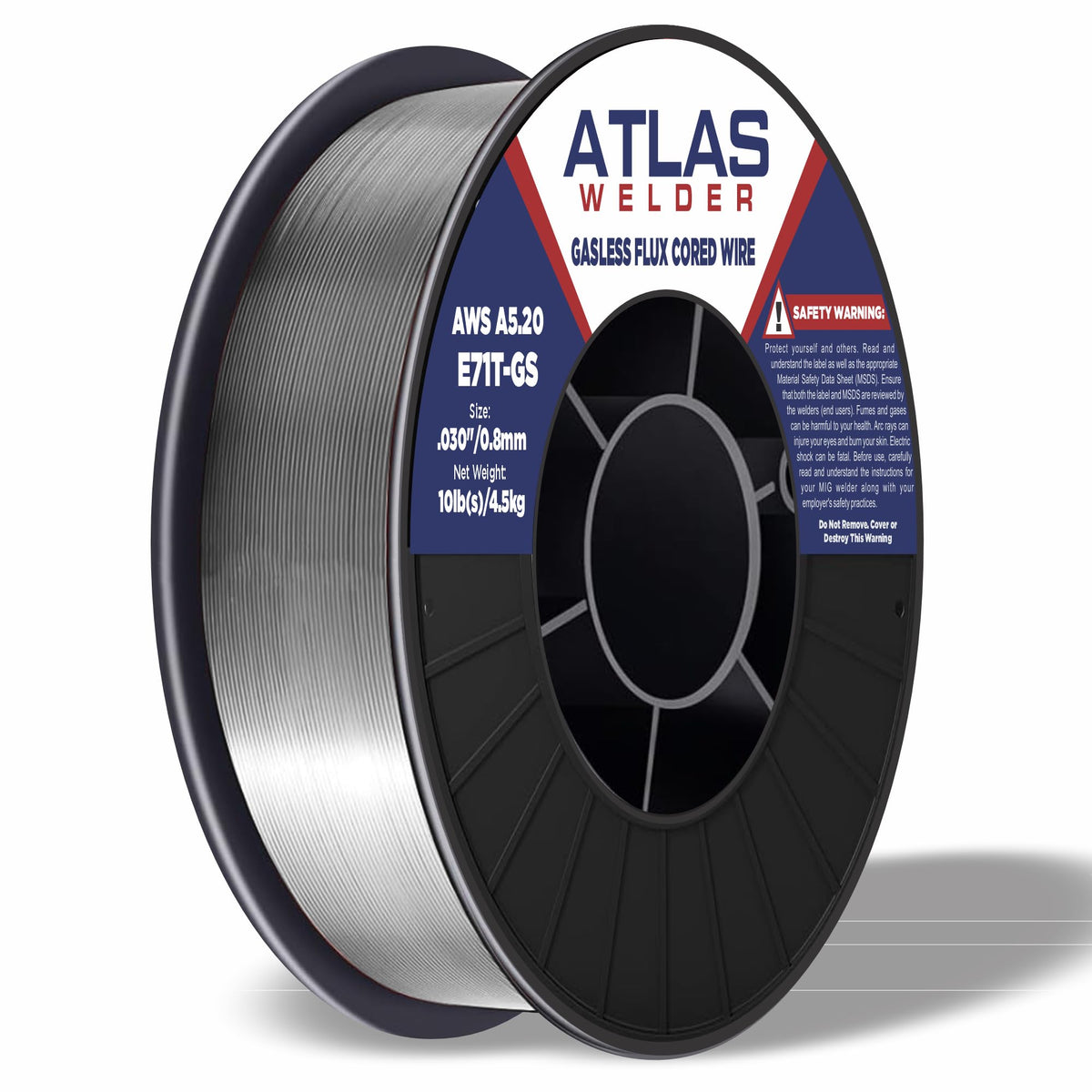 Durable ATLAS WELDER spool design ensures smooth feeding during long welds