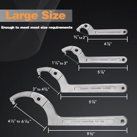 ATNHYING C-shaped wrench fits exterior nuts securely for machinery and vehicle applications.