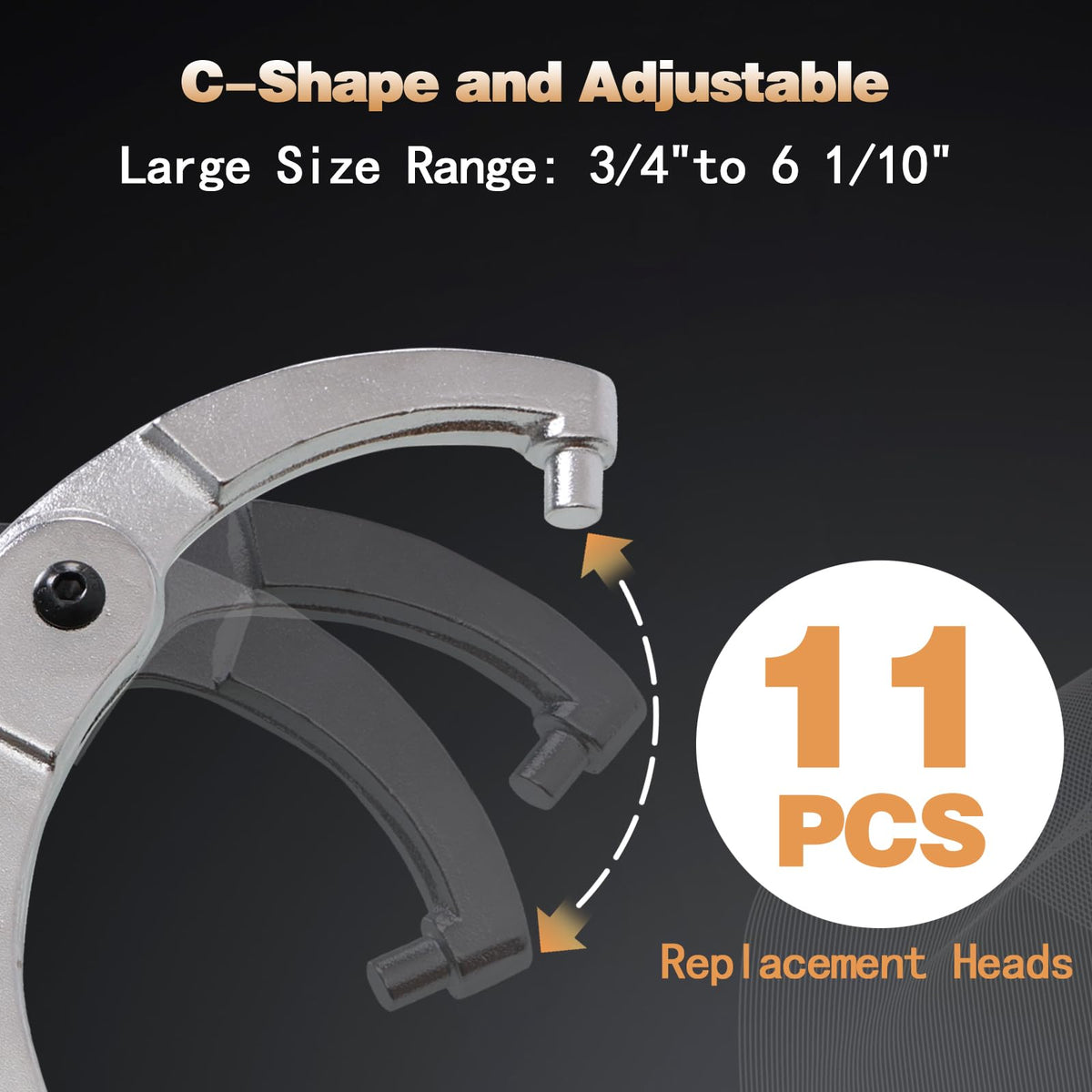 ATNHYING replaceable head design enables versatile nut engagement on various profiles.