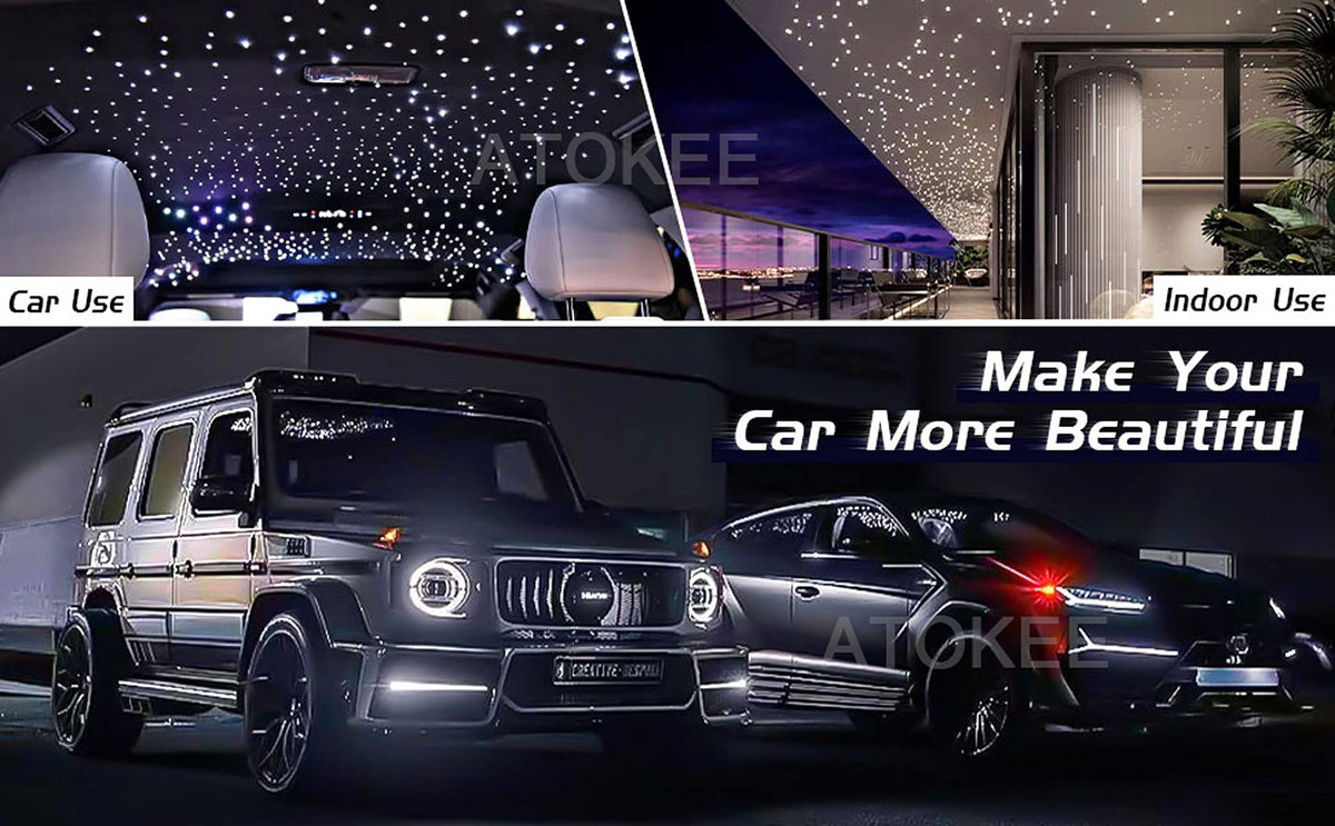 ATOKEE car interior ambiance with a customizable starry ceiling