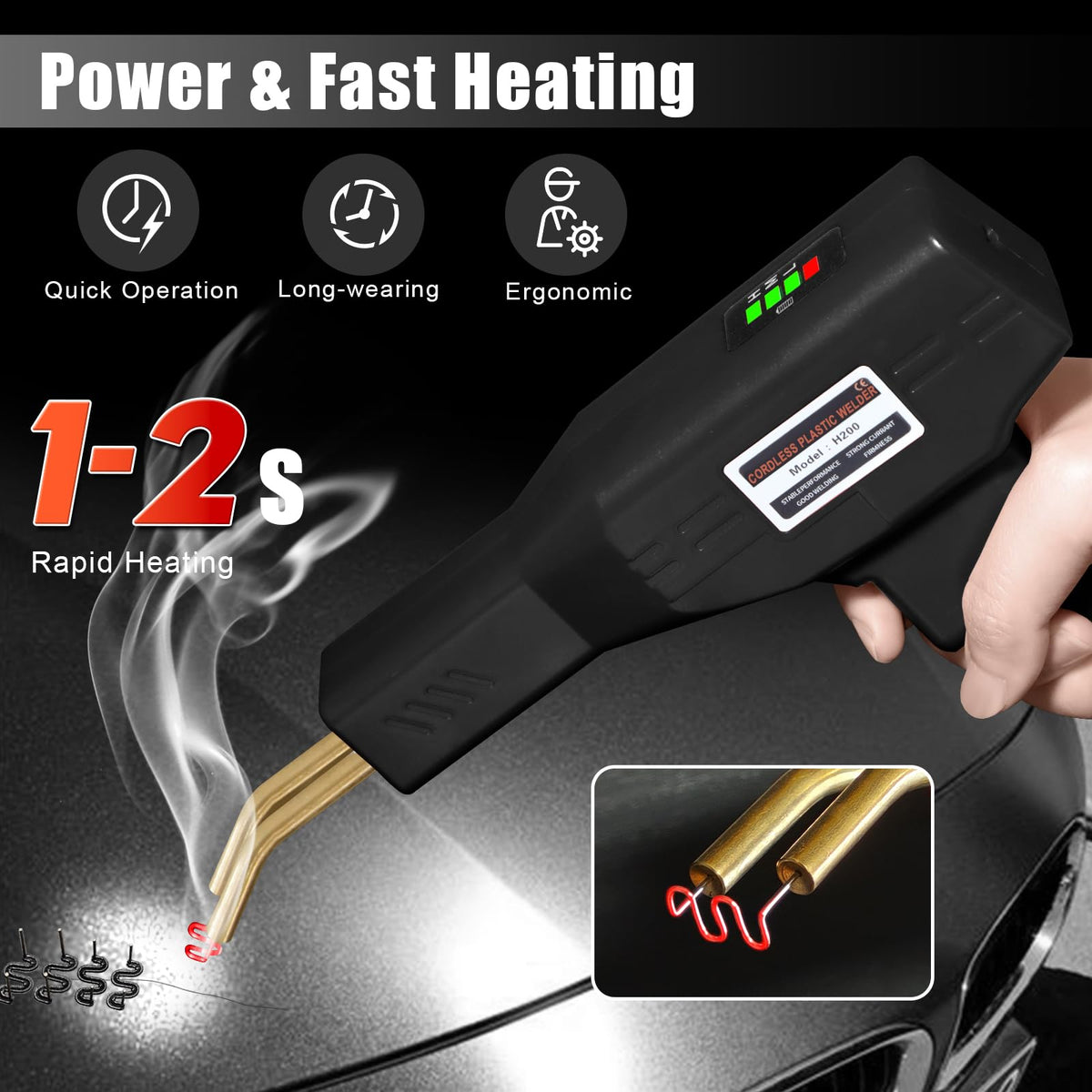 ATOLS heat shield demonstrates safety during plastic heating for clean welds.