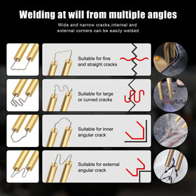 ATOLS welder kit staples pack showing flat and wave styles.