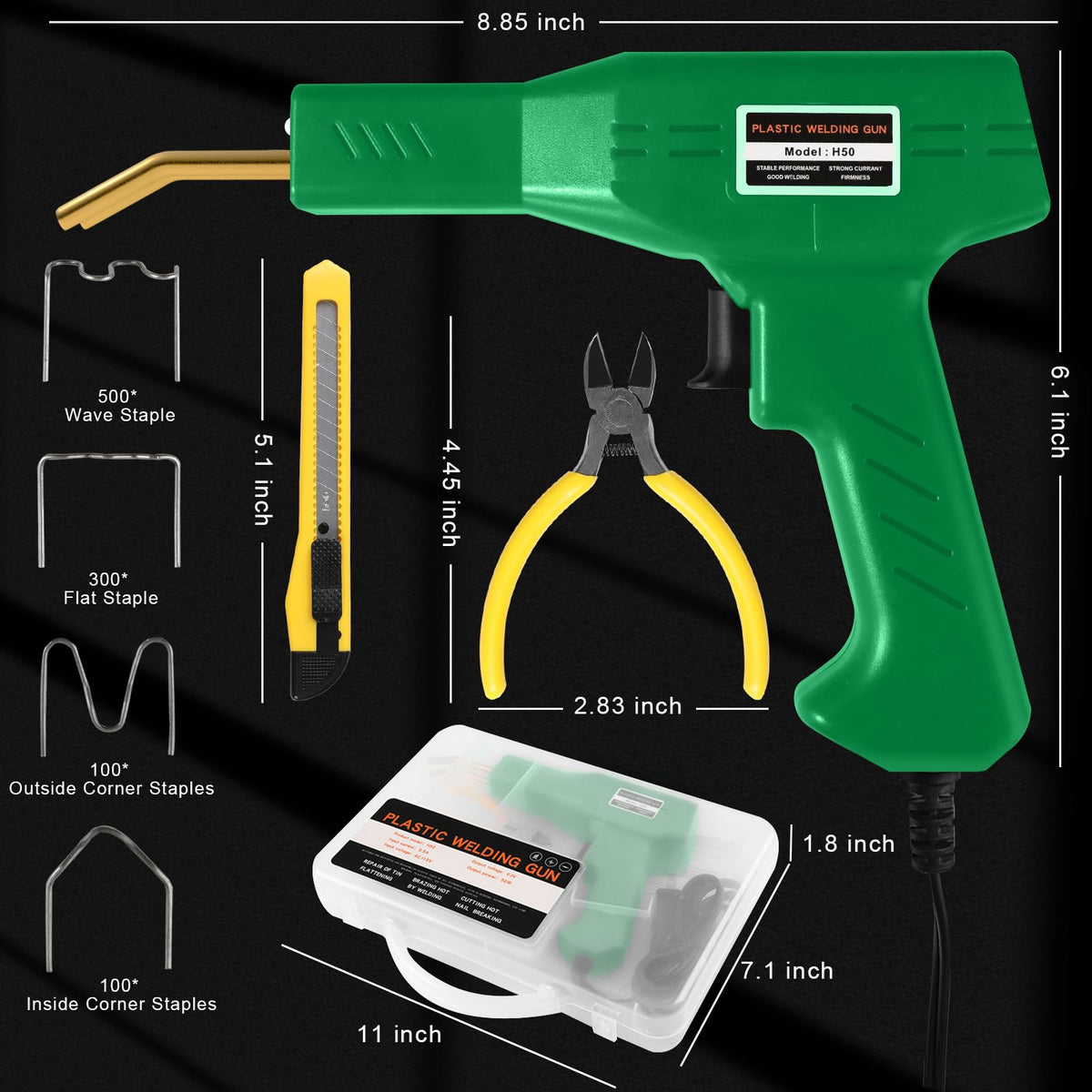 ATOLS staple variety for different plastics and repair needs