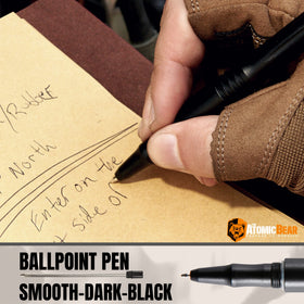 The Atomic Bear tactical pen in hand demonstrates durability and everyday carry.