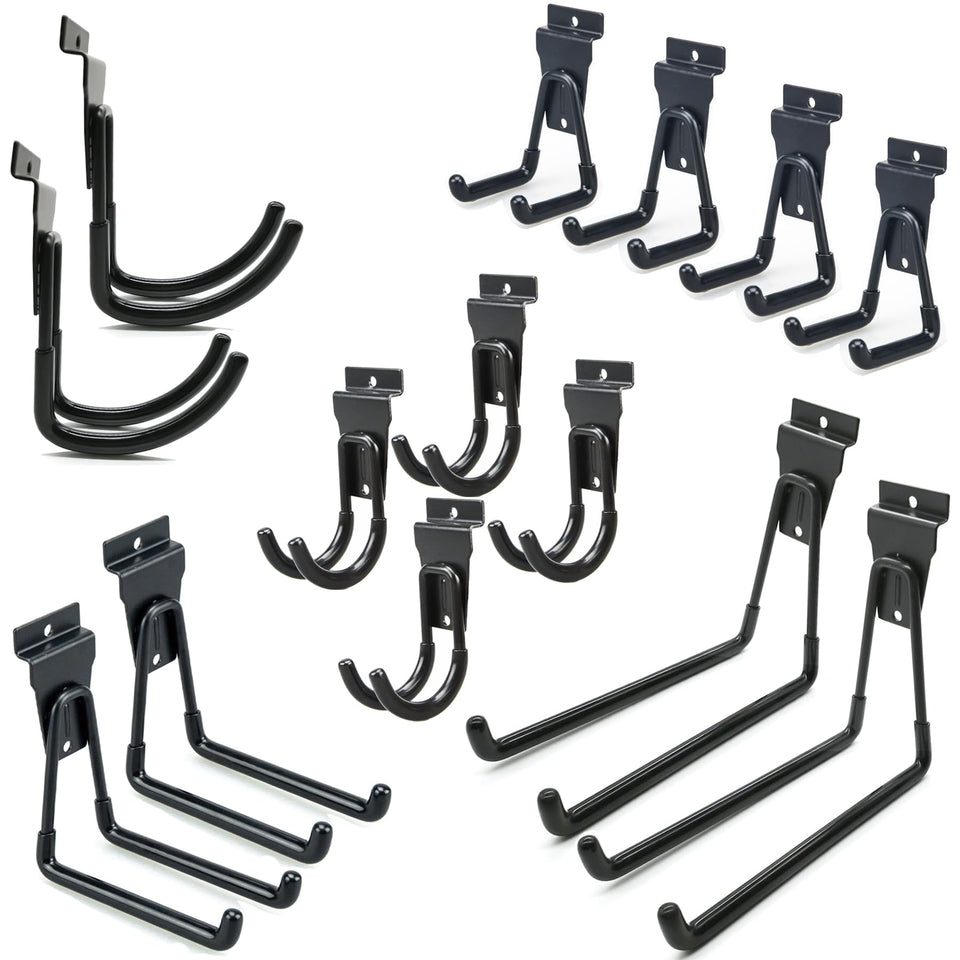 ATOOLA small U hooks keep hand tools organized on standard slatwall