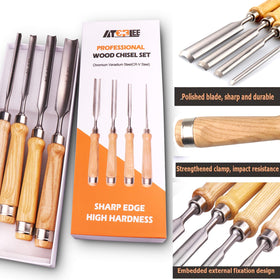 ATOPLEE wood chisel set 18mm blade for versatile material removal.