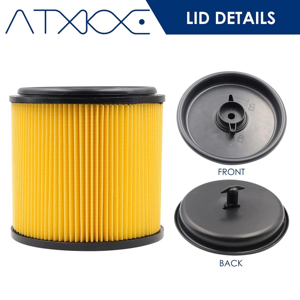 Close-up of ATXKXE VCFS replacement filter showing dense filtering material.