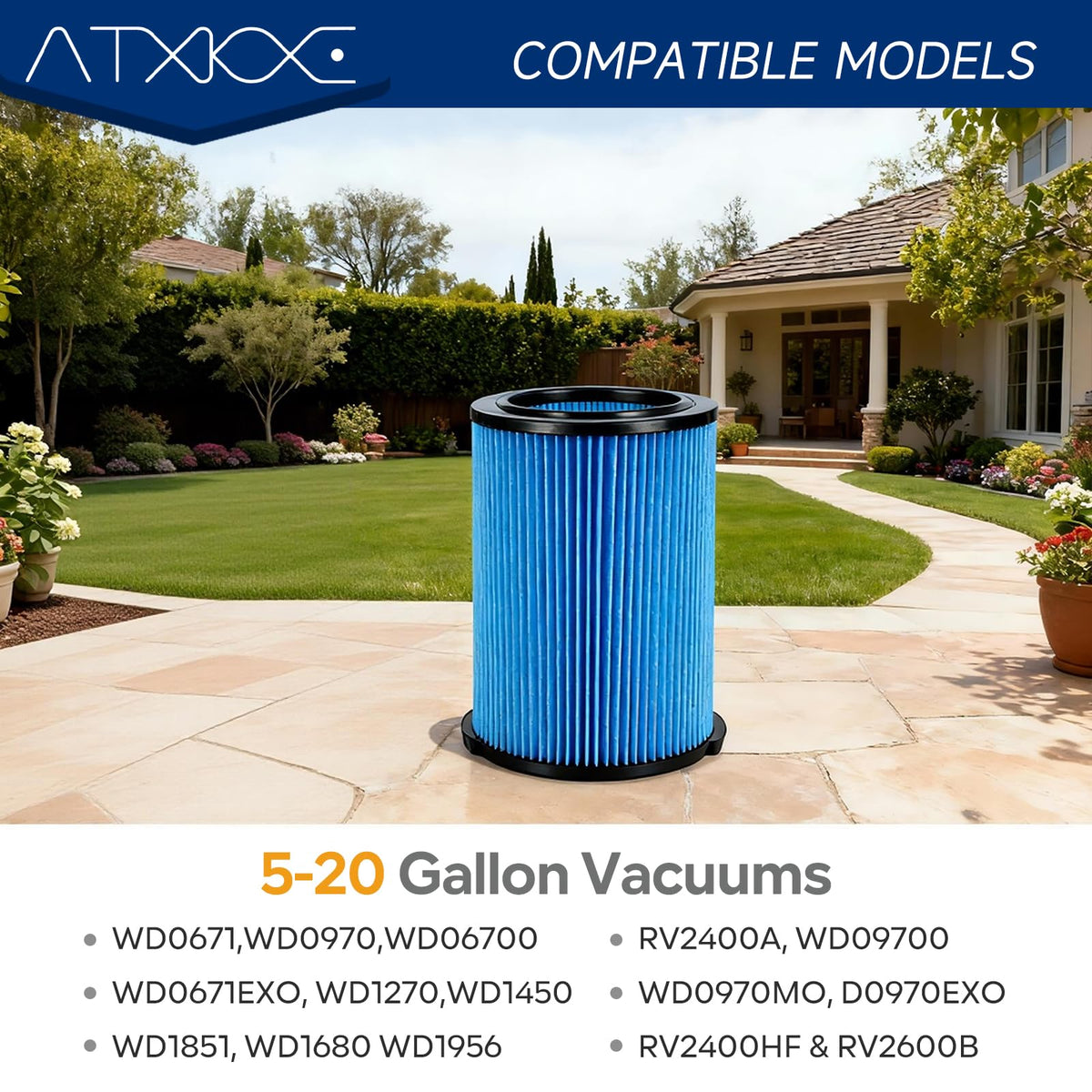 ATXKXE VF5000 filters close-up showing three-layer media for fine particle capture.
