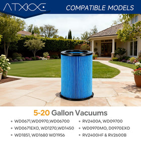 ATXKXE VF5000 filters close-up showing three-layer media for fine particle capture.