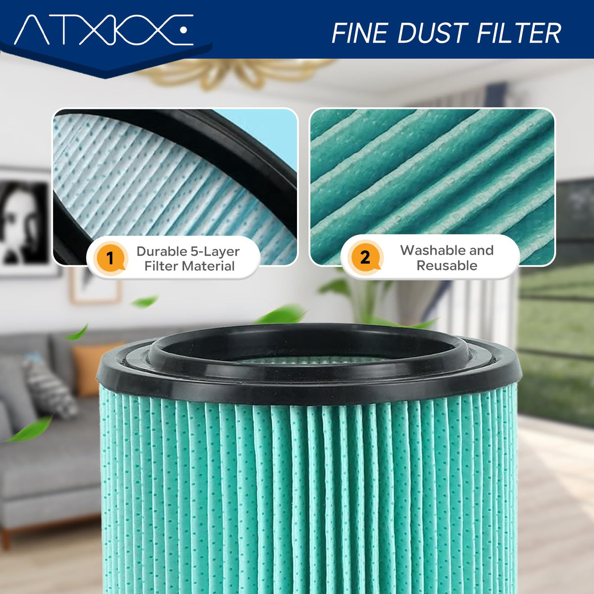 Easy replacement of VF6000 filters without tools
