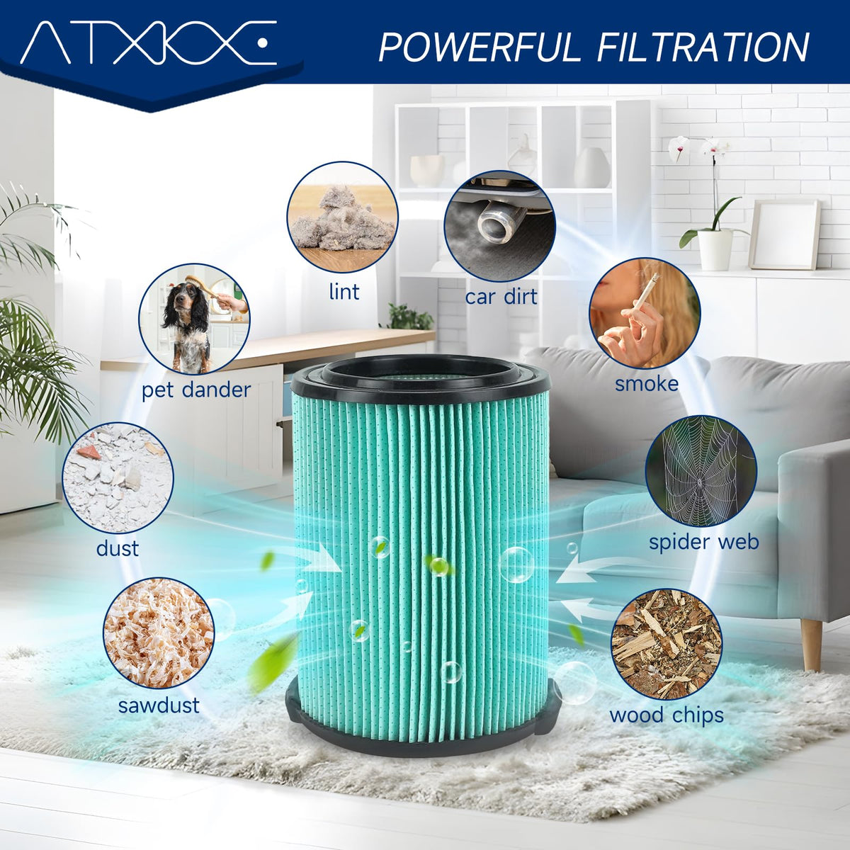 ATXKXE foam sleeves 4-pack protecting the VF6000 filter during cleaning