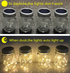 Aubasic décor ideas for patio and garden with mason jar lights.