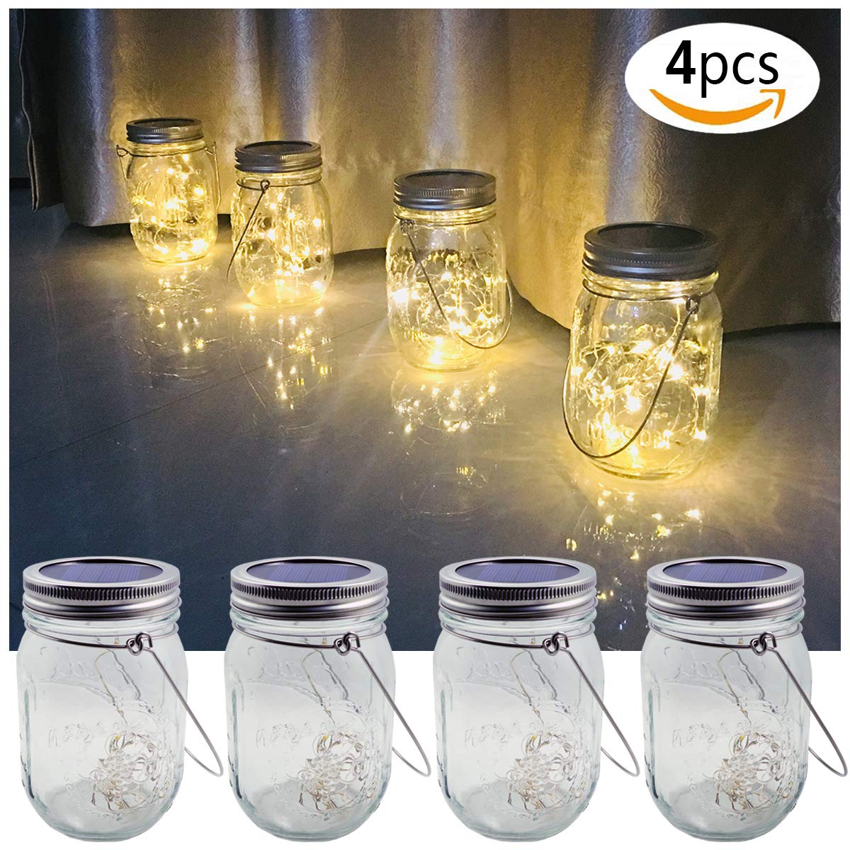 Aubasic mason jar hanger lights provide portable decorative lighting for patios.