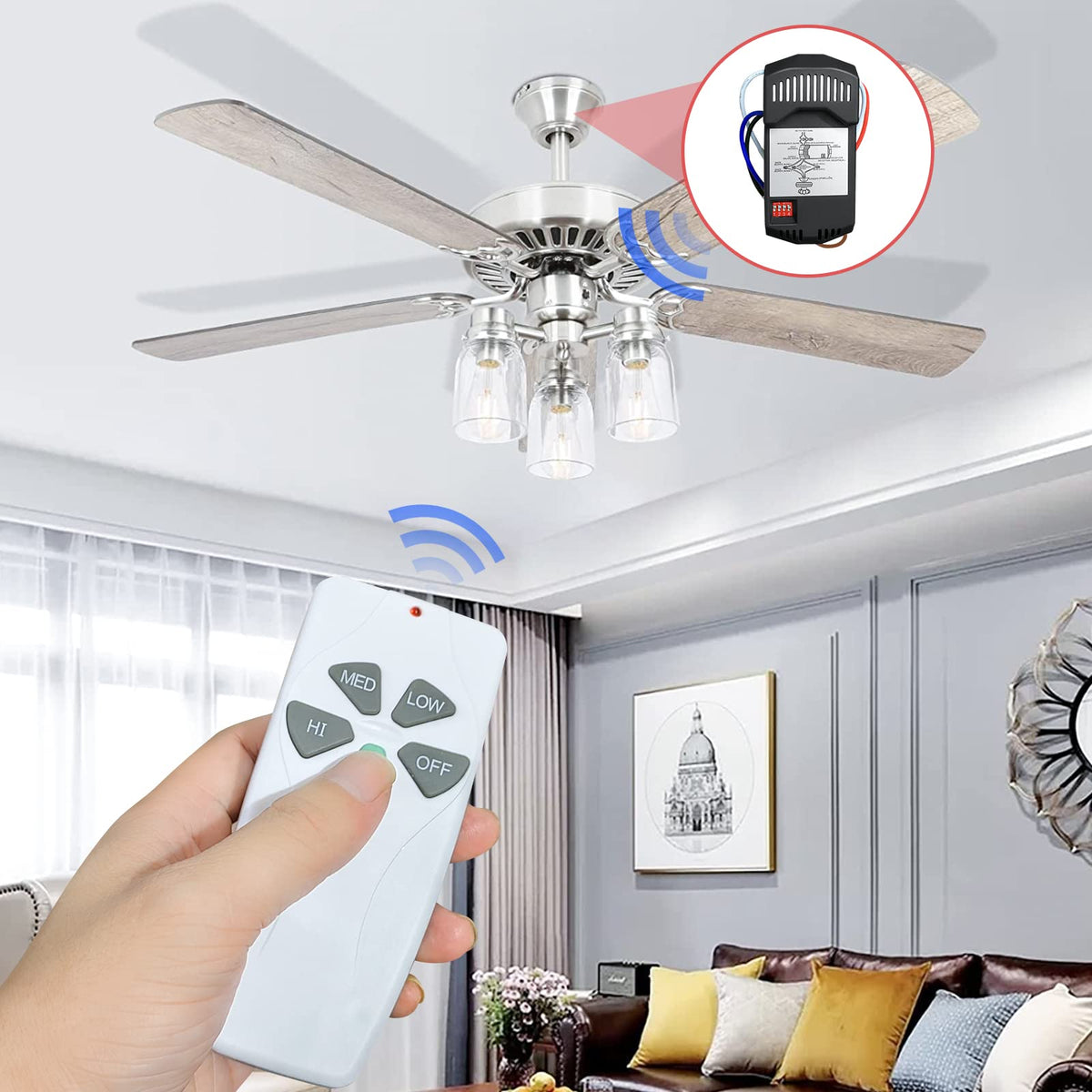 Aubric compatible with Hampton Bay and Hunter fans for broad compatibility.