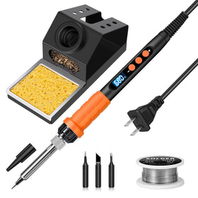 Aucanla 100W soldering iron with digital display for precise temperature control during electronics work