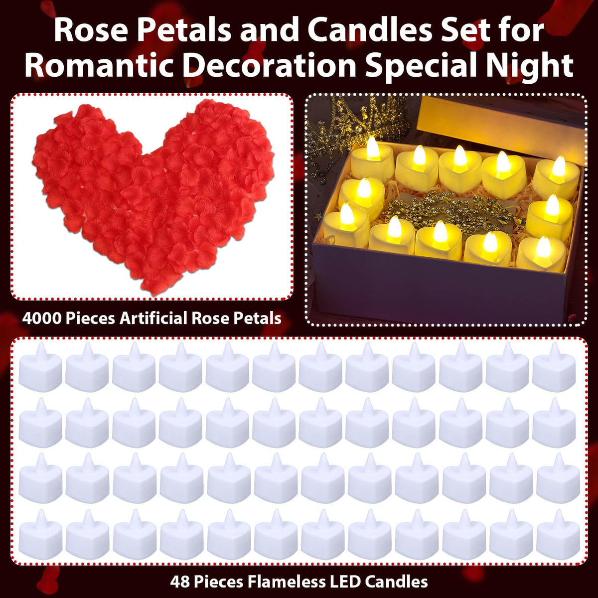 Audab heart-shaped candles create a warm, romantic mood