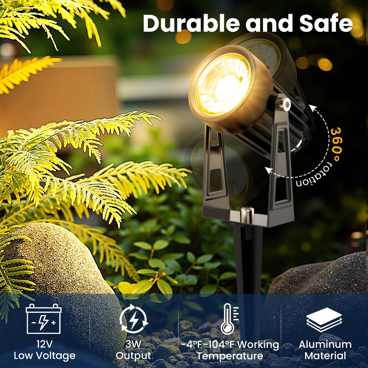 AUDERWIN 65ft UL-listed landscape wire for flexible, tidy routing.