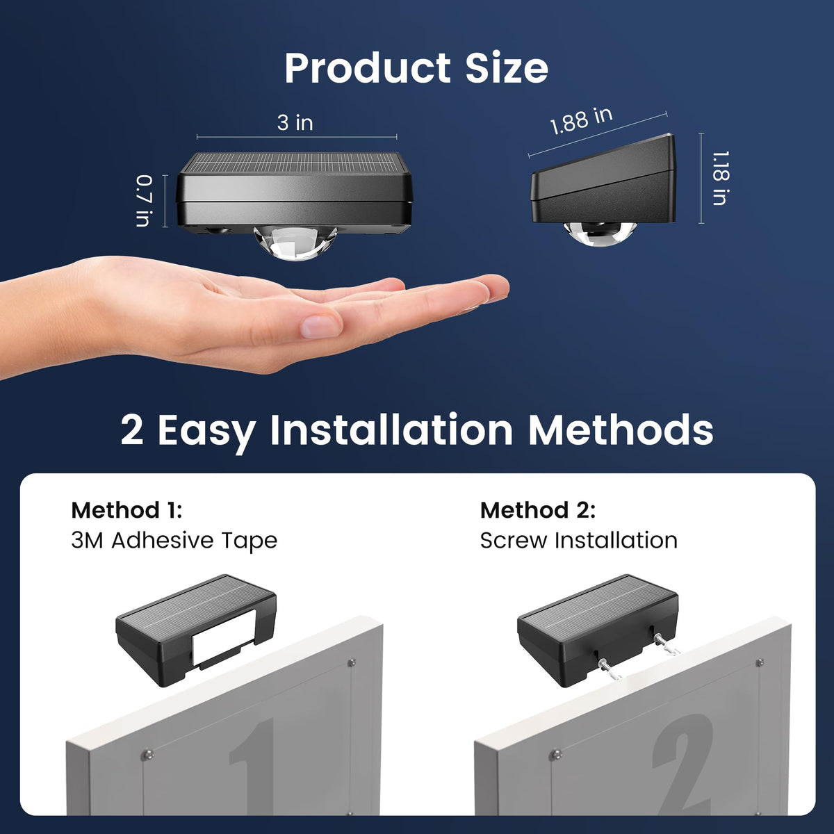 Auderwin easy installation screws option shows flexible mounting.