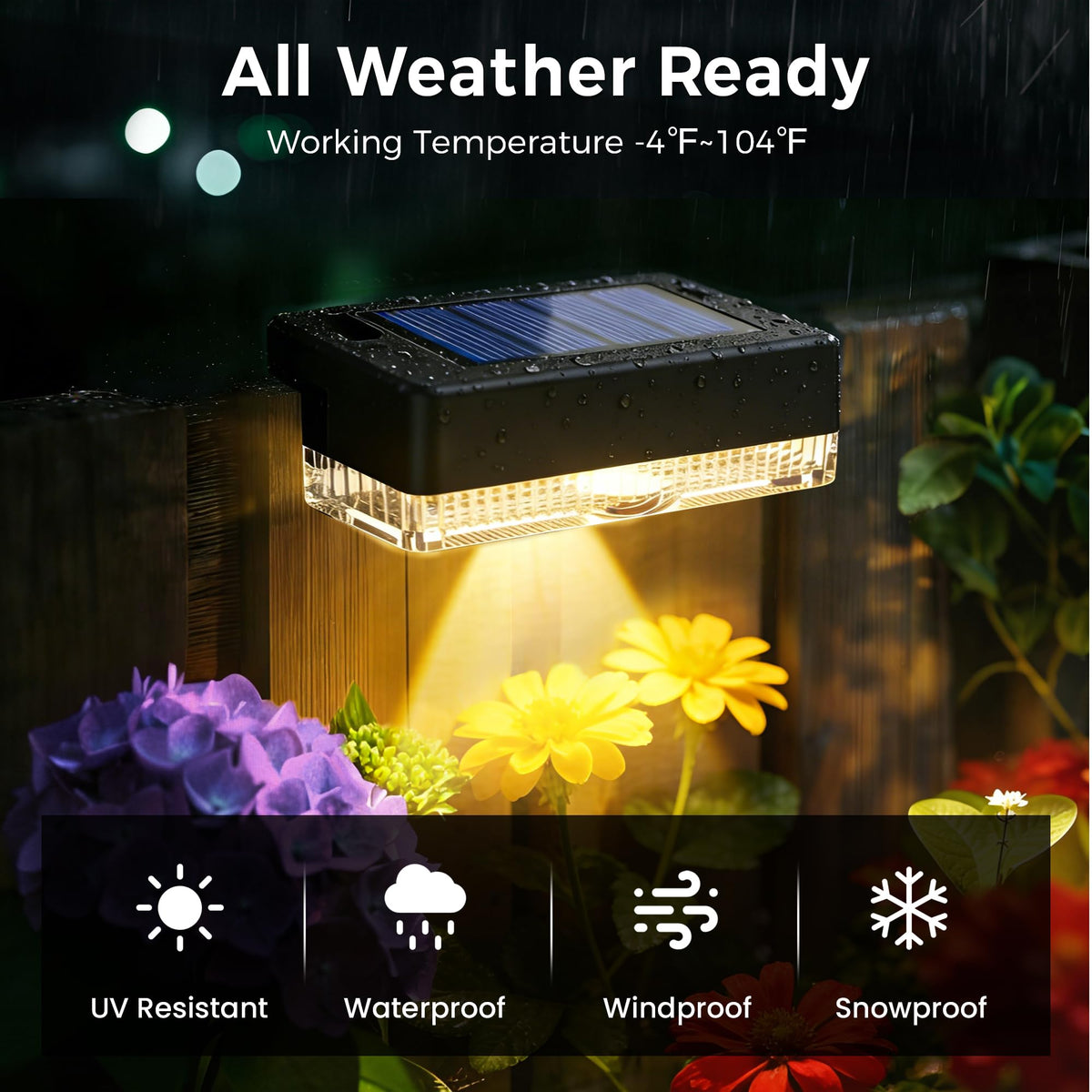 Auderwin lights along stairs create a clear, warm-white pathway for safer nighttime access.