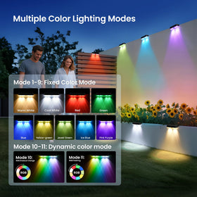 AUDERWIN diamond-texture fence lights add sleek, reflective night-time decor.