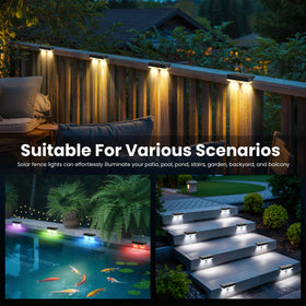 AUDERWIN solar lighting illuminates walls, stairs, paths for safer navigation.