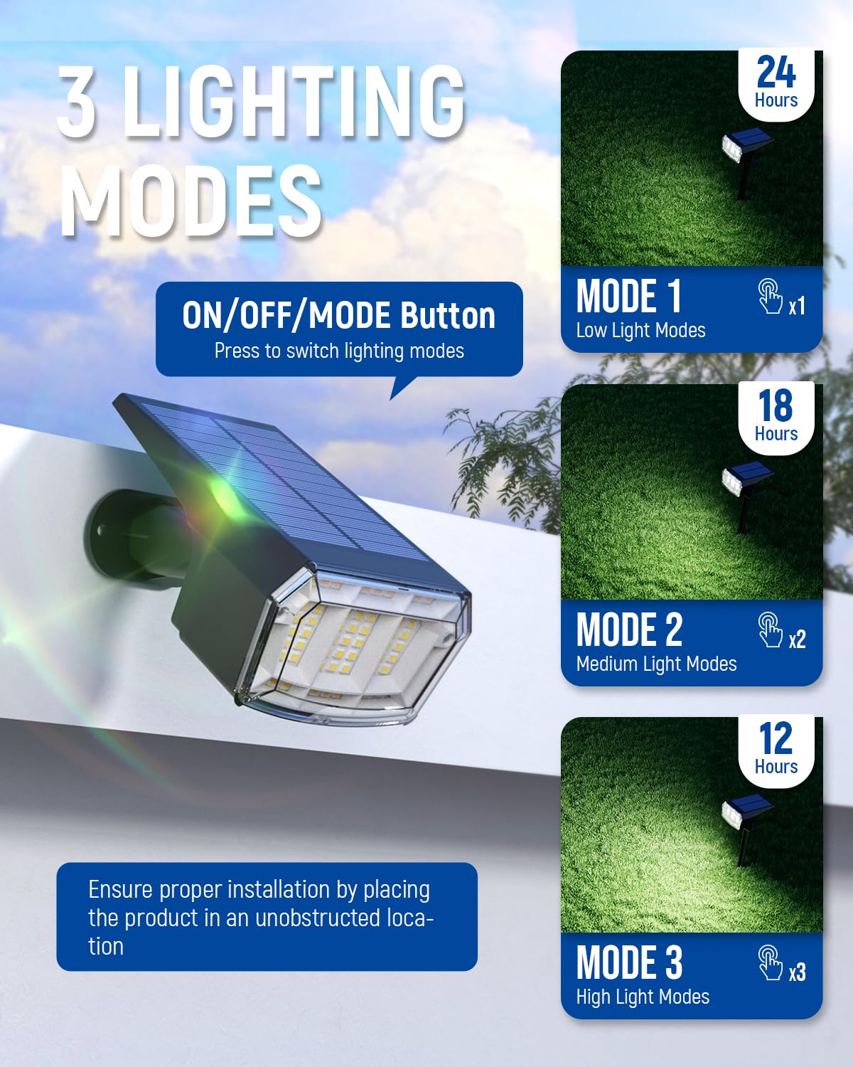 Auderwin solar spotlight along garden path enhances walkway visibility