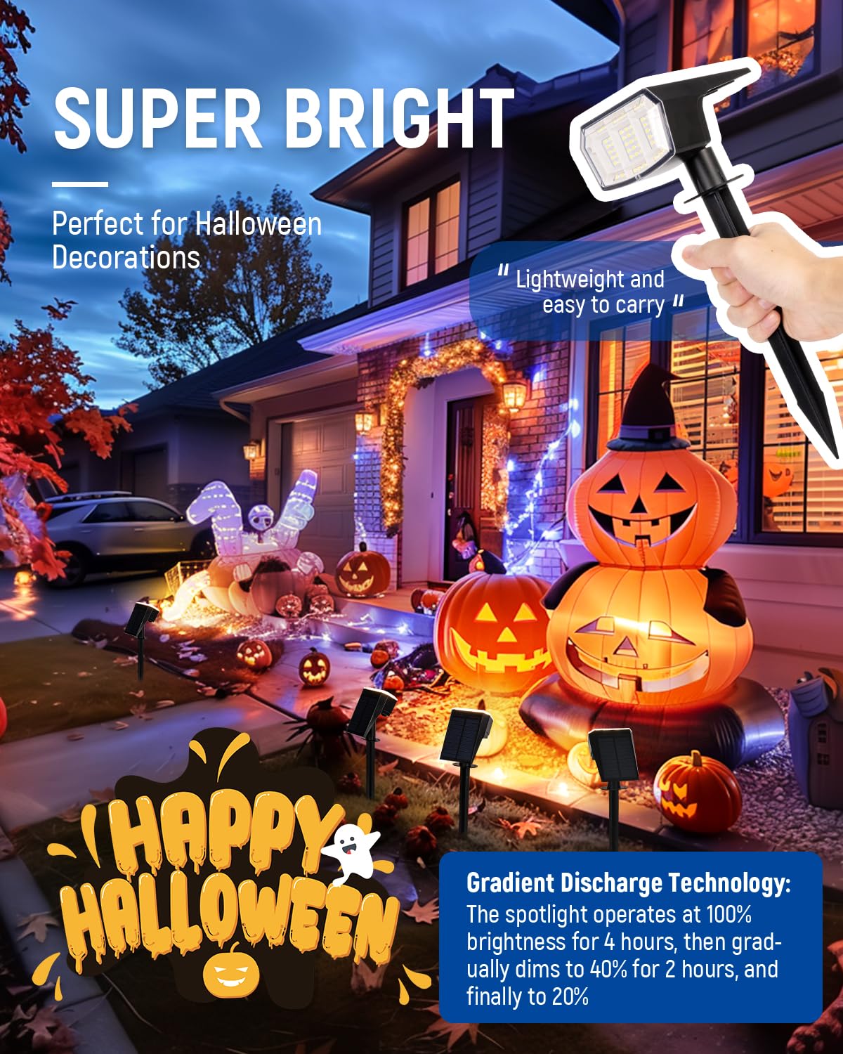 AUDERWIN solar spotlight kit enables quick, easy outdoor setup.