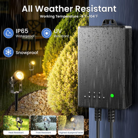 AUDERWIN weather-resistant aluminum construction ensures long-lasting exterior use.