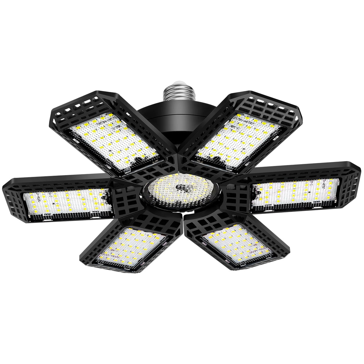 Audles 200W garage light with 6+1 panel design provides broad coverage for dark corners.
