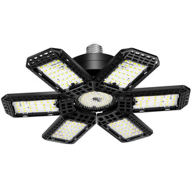 Audles 200W garage light with 6+1 panel design provides broad coverage for dark corners.