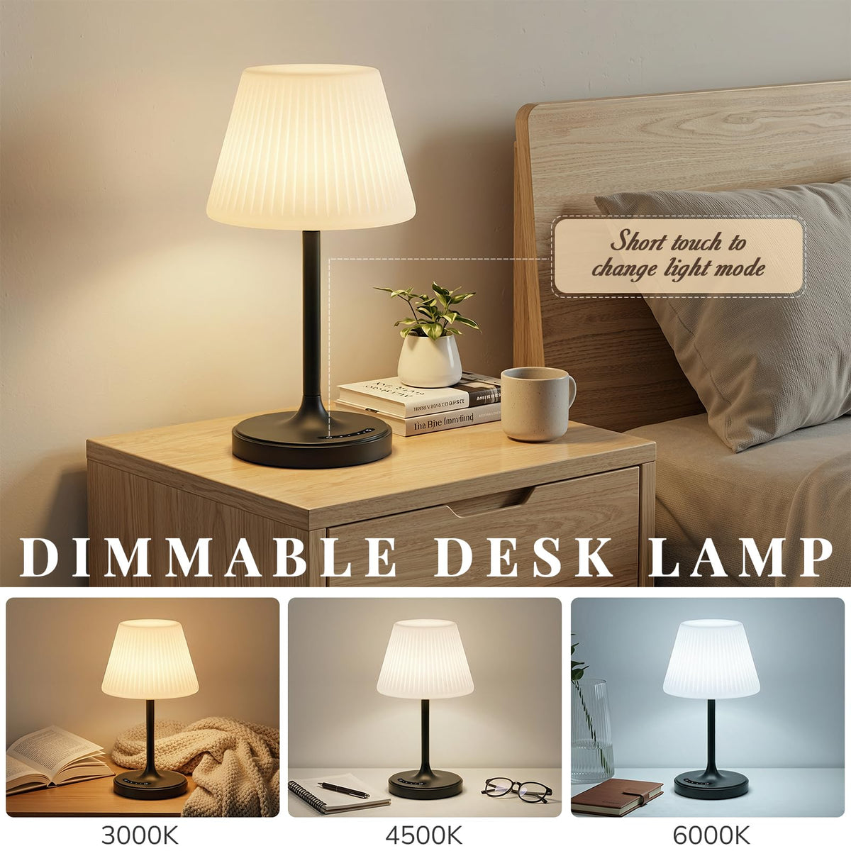 AUDLES lamp with 4000mAh battery delivering long cordless illumination