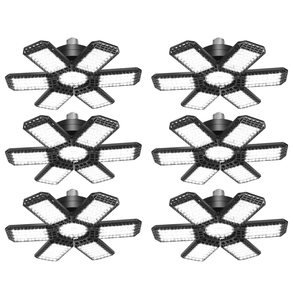 AUDLES 6-panel deformable LED garage light provides wide-angle illumination for dark corners