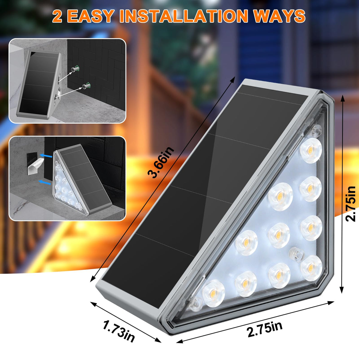 AUDLES stair lights install without wiring using 3M tape or included screws