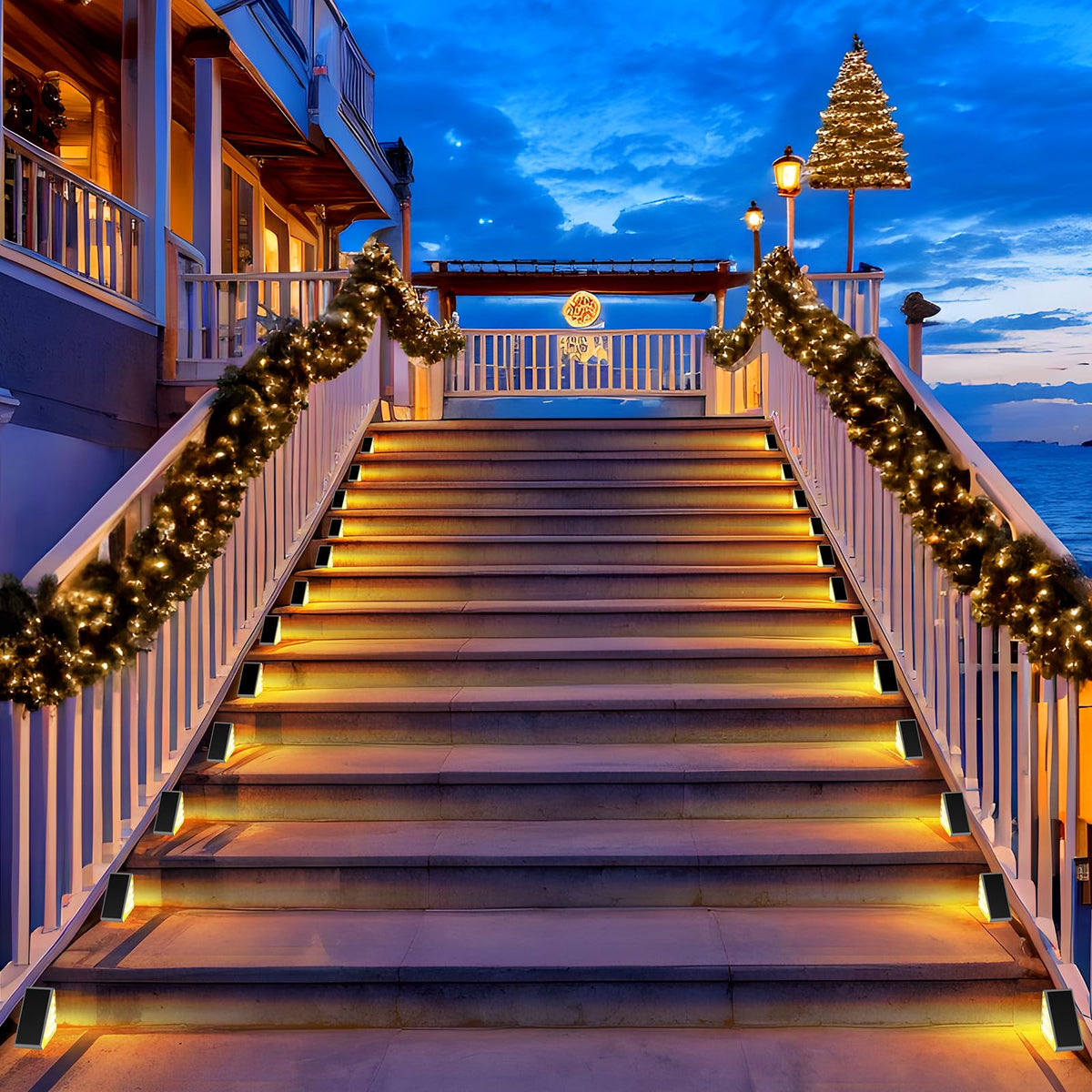 AUDLES garden path stair light blending with greenery for subtle glow