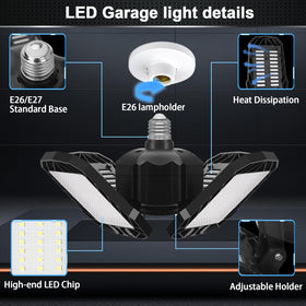 AUDLES shop light with four deformable panels for flexible ceiling mounting.
