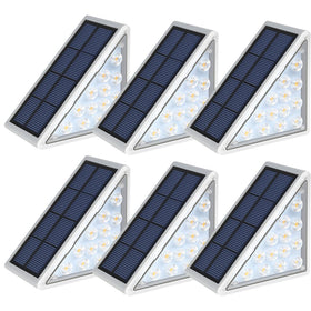 AUDLES LED solar step light provides warm ambience for outdoor stairs.
