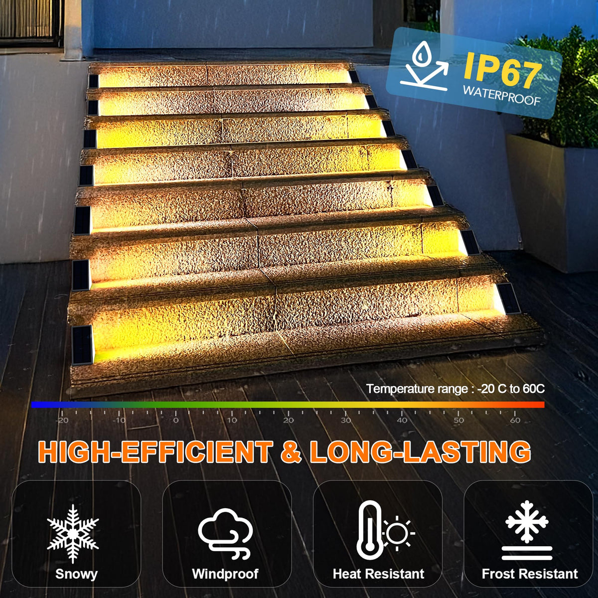 AUDLES outdoor stair light with easy install for quick setup.
