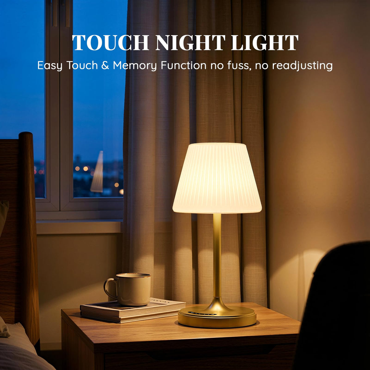 Audles portable desk lamp in gold suitable for dorms and small spaces