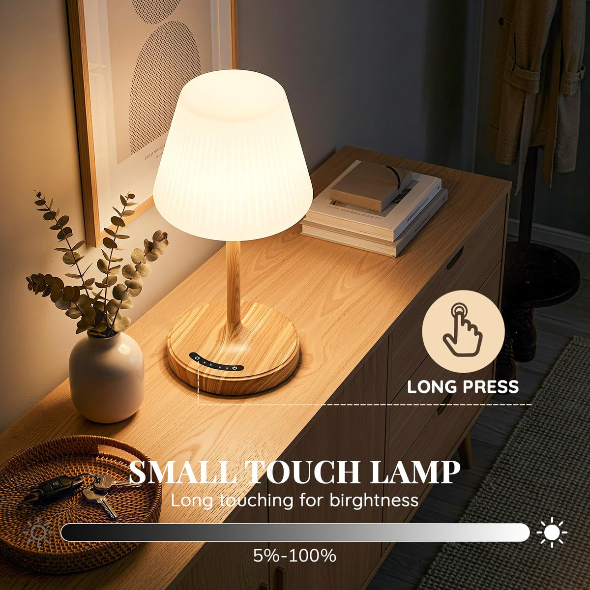Audles shower lamp 4000mAh battery powers cordless use