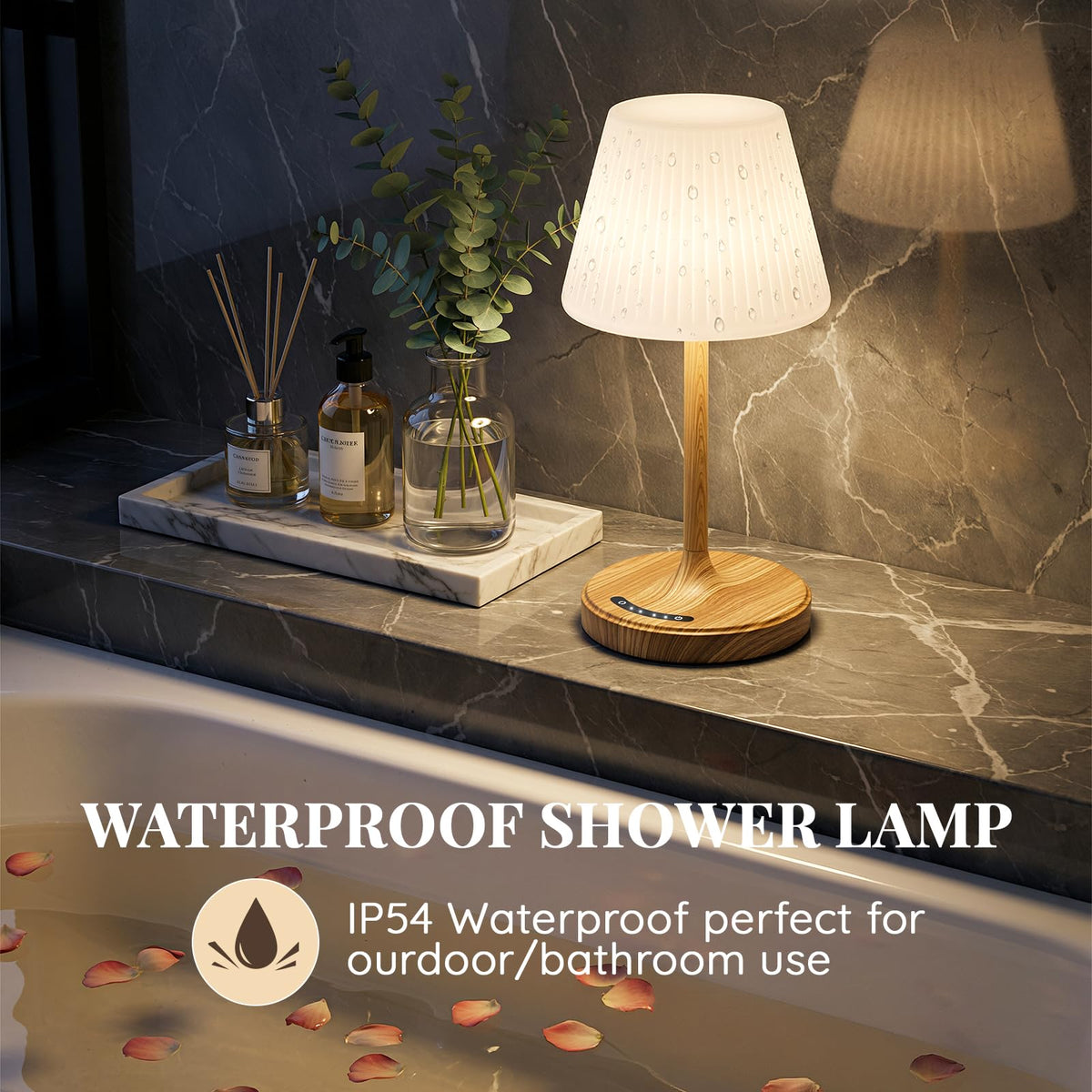 Audles shower lamp IP54 waterproof with sealed base for safety