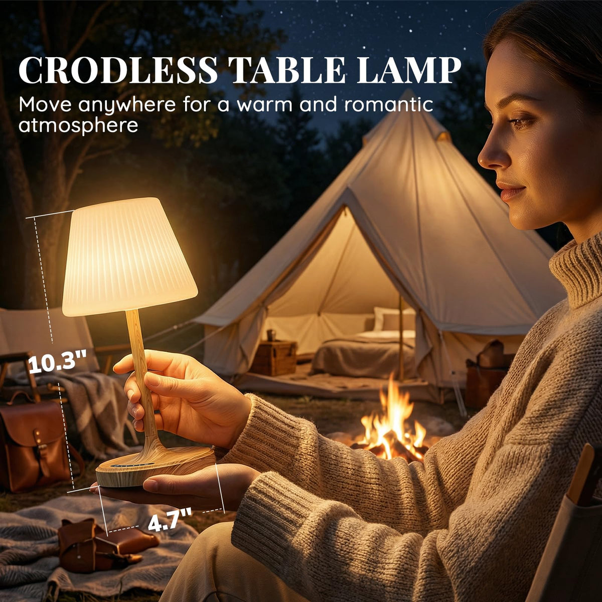 Audles shower lamp USB-C and USB-A ports for charging