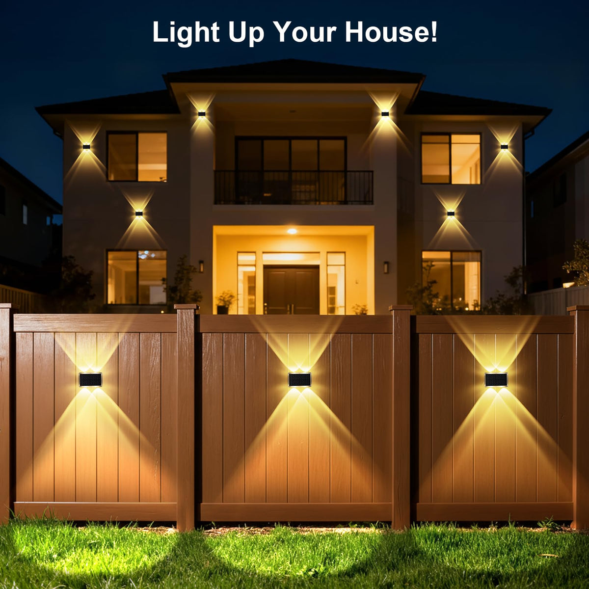 AUDLES solar fence light featuring dusk-to-dawn sensor for automated operation.