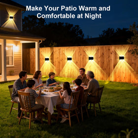 AUDLES fence light with screw mounting for secure, permanent placement.