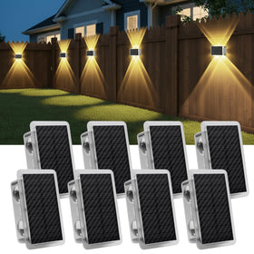 AUDLES solar fence light with up-down beam for balanced illumination along fences.