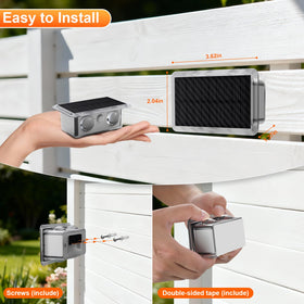 AUDLES solar fence light provides wide-area coverage for pathways.