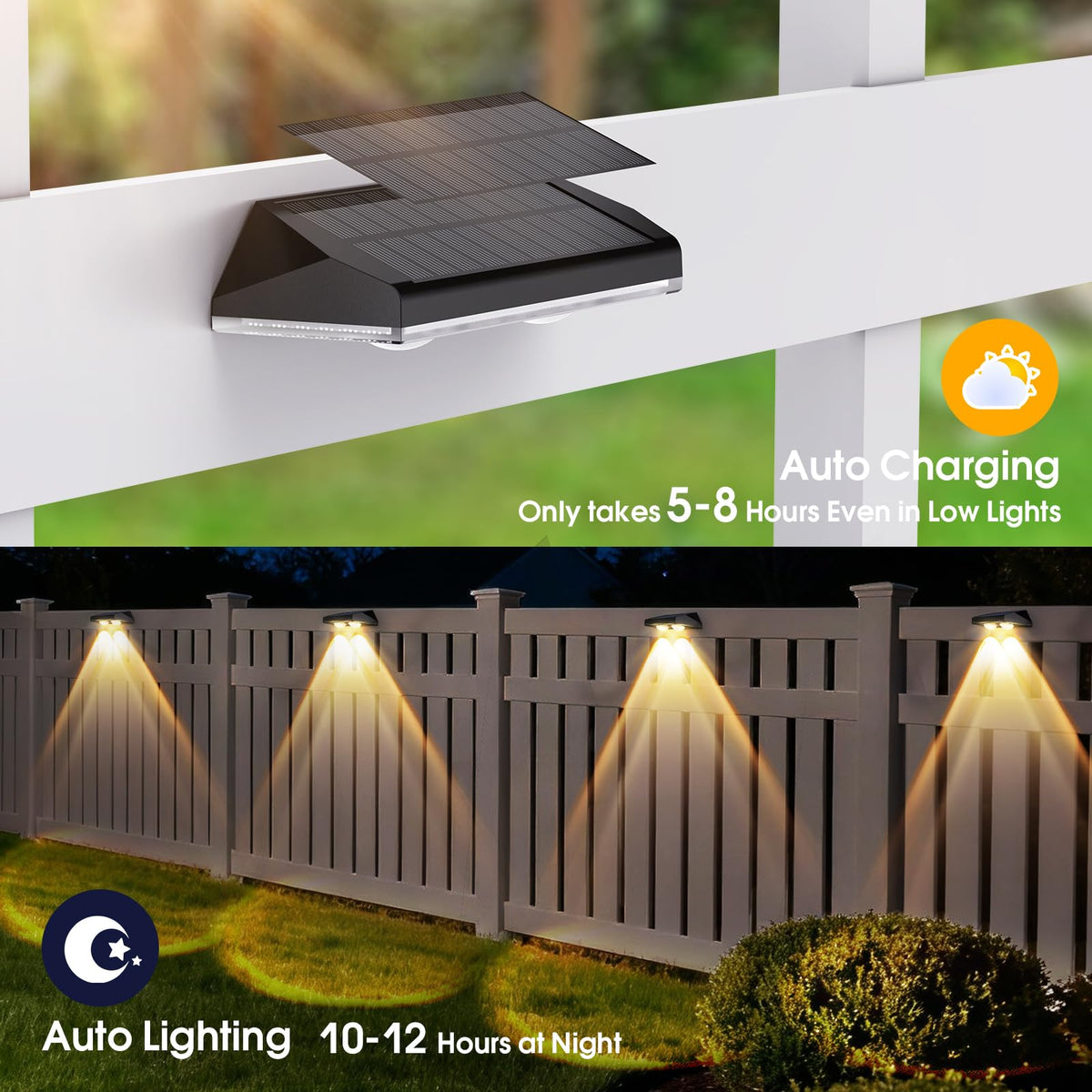 AUDLES warm mode highlights cozy pathways along steps and fences